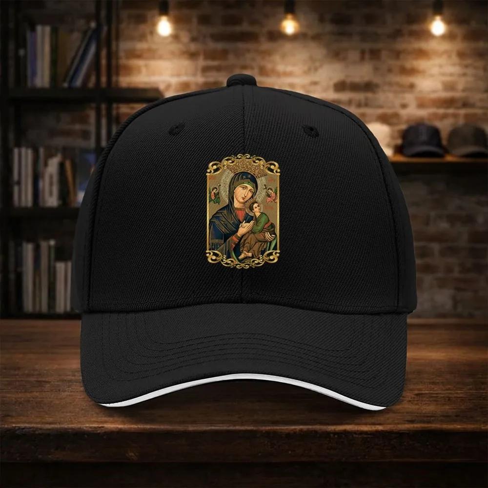 Madonna And Child Icon Baseball Cap Polyester Lightweight Adjustable Unisex Casual Hat