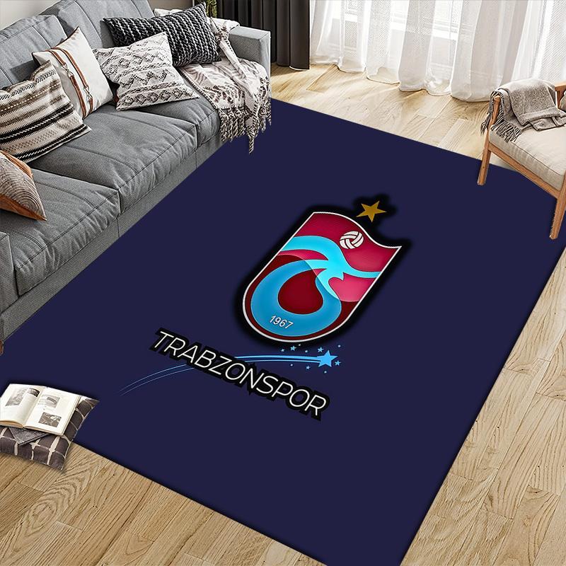 Квадратный ковер с фланелевым узором Trabzonspor, Ковер для гостиной, спальни, дивана, игровой комнаты, Нескользящий коврик для пола