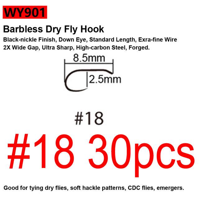 Черные никелевые крючки для завязывания мушек Bimoo, 30 шт./упак., крючки для завязывания мушек Nymph Stonefly Emerger Streamer Caddis, сухие крючки для мушки, крючки для ловли форели