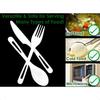 NonGMO PlantBased Plastic Cutlery Combo Pack. 50 Place Settings Fork Knife Spoon of Certified Compostable Disposable EcoFriendl