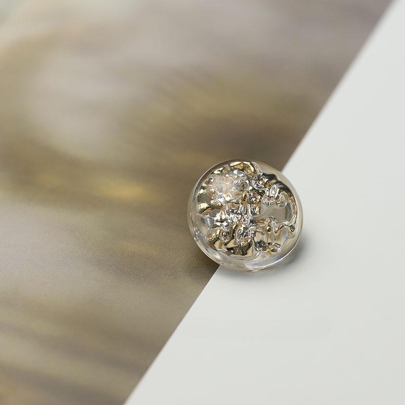 5 шт. Креативные пуговицы с магматическим узором, Роскошные прозрачные пуговицы на ножке из смолы, Аксессуары для одежды