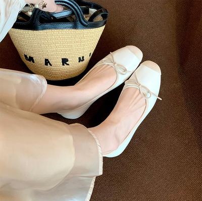 Женские туфли Lefu, удобные балетки, женские милые слипоны с бантиком, балетки на плоской подошве, женские мягкие весенние туфли серебристого цвета, размер 33-43