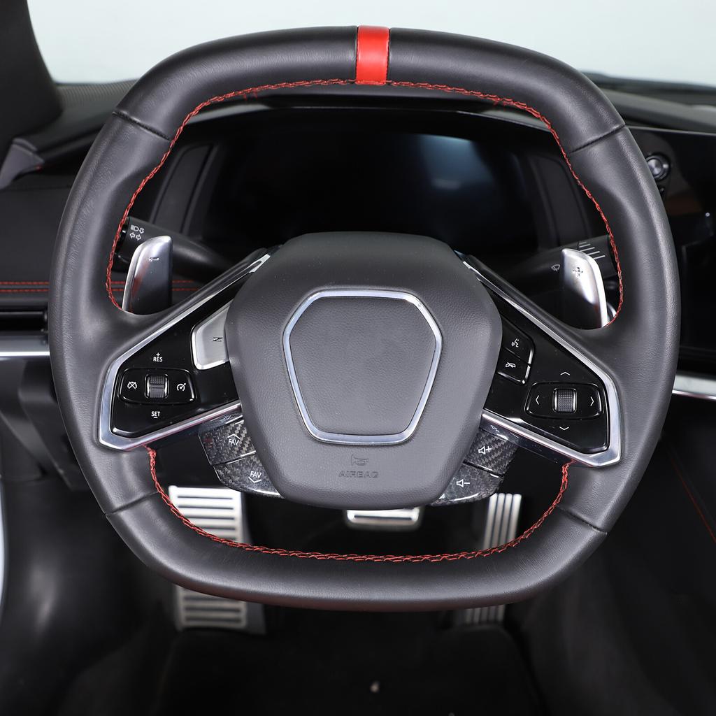 Real Carbon Fiber Steering Wheel Volume Button Cover For Corvette C8 20-25 US