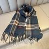 Korean Retro Red Plaid Scarf: Women's High-End Winter Warm Shawl & Neck Warmer
