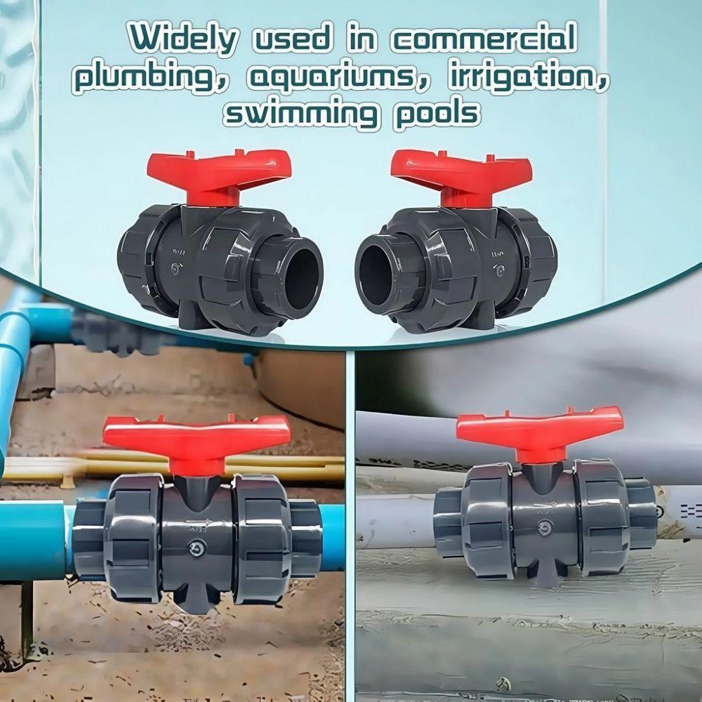 Plastic Double Way Ball Valve Irrigation Water Pipe Fittings PE Pipe Faucet Diverter Household