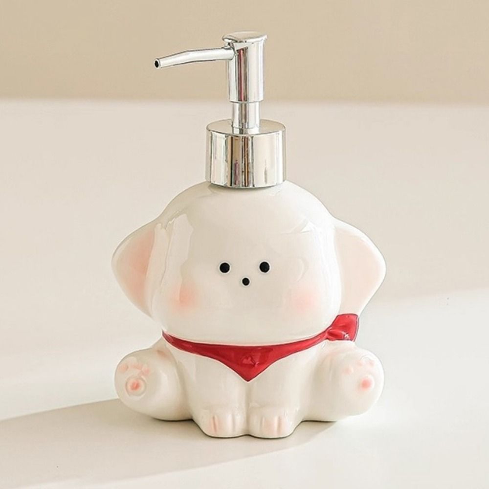 Dog Shape Liquid Soap Dispenser Ceramic Shower Gel Separate Bottles Shampoo Bottle Kitchen