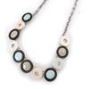 NOA [K0195] - Designer Necklace 'Bora Bora' Ivory Sky Blue