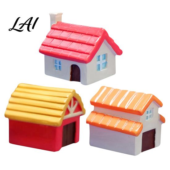 Decorative House Figurine Miniature Figurine Mini Ornament for Micro Landscape Small Decor Decoration Doll Fairy Garden Planter Pot Sun Resistant