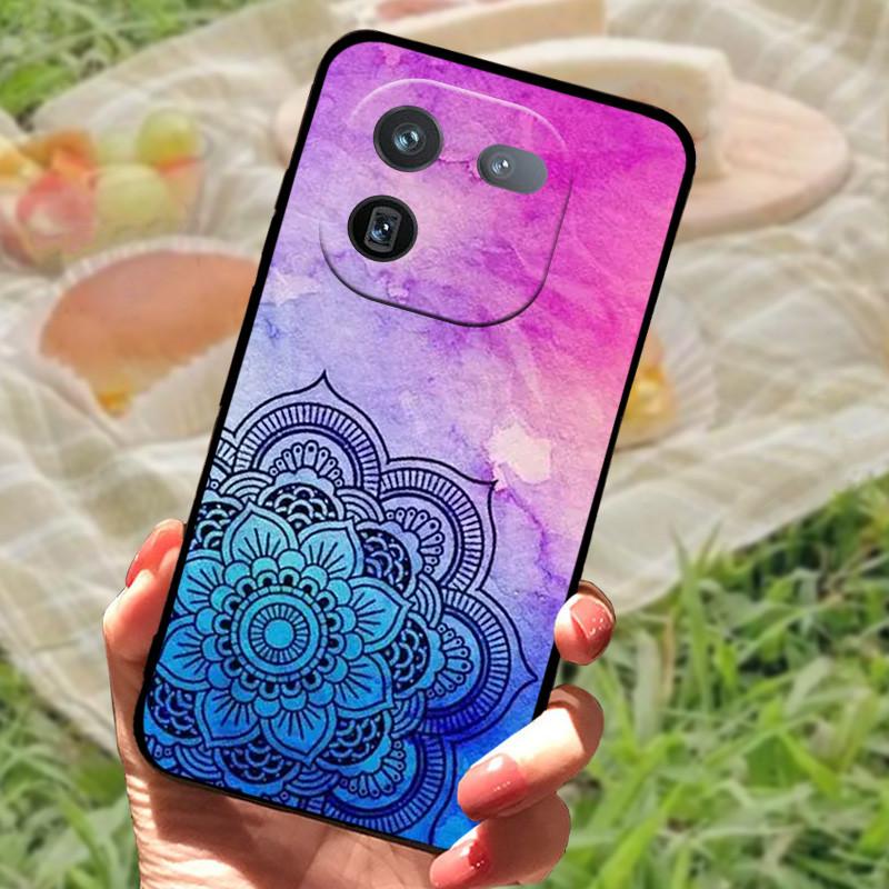 Чехол для Vivo IQOO 12 Pro Мягкий Мраморный Черный Силиконовый Задняя Крышка Телефона Для Vivo IQOO 12 Pro Чехол Крышка IQOO12 Pro Coque Funda