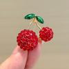 Diamond Cherry Brooch High-End Women'S Brooch Anti-Light Pin Oil Drip Brooch Clothing Accessories