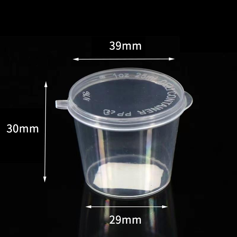 50Pcs Delivery Package Seasoning Box Sauce Box Seasoning Round Transparent Conjoined Plastic Box With Lid Multi Size Home Supply