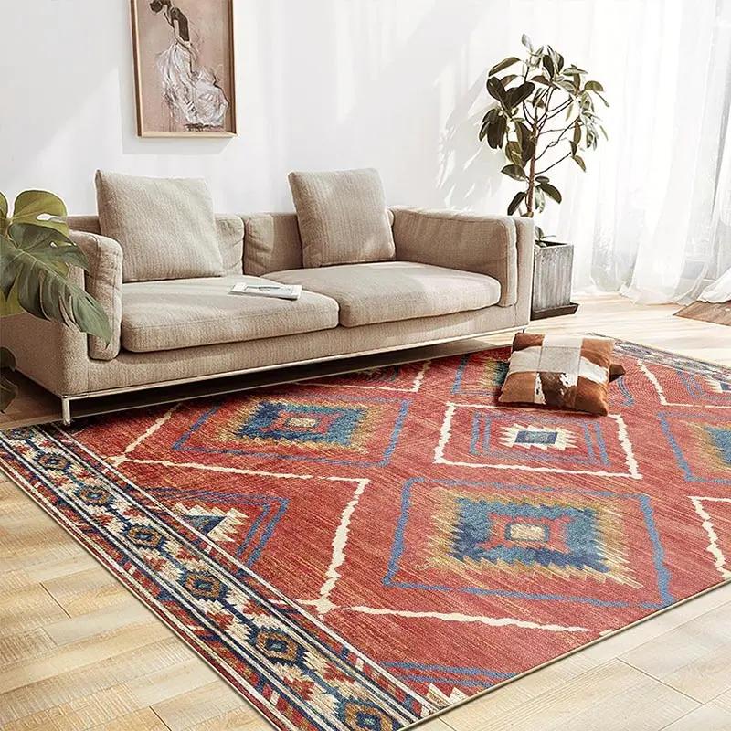 Vintage Persian Floral Medallion Living Room Floor Mat Anti-slip Large Area Carpet Home Decoration