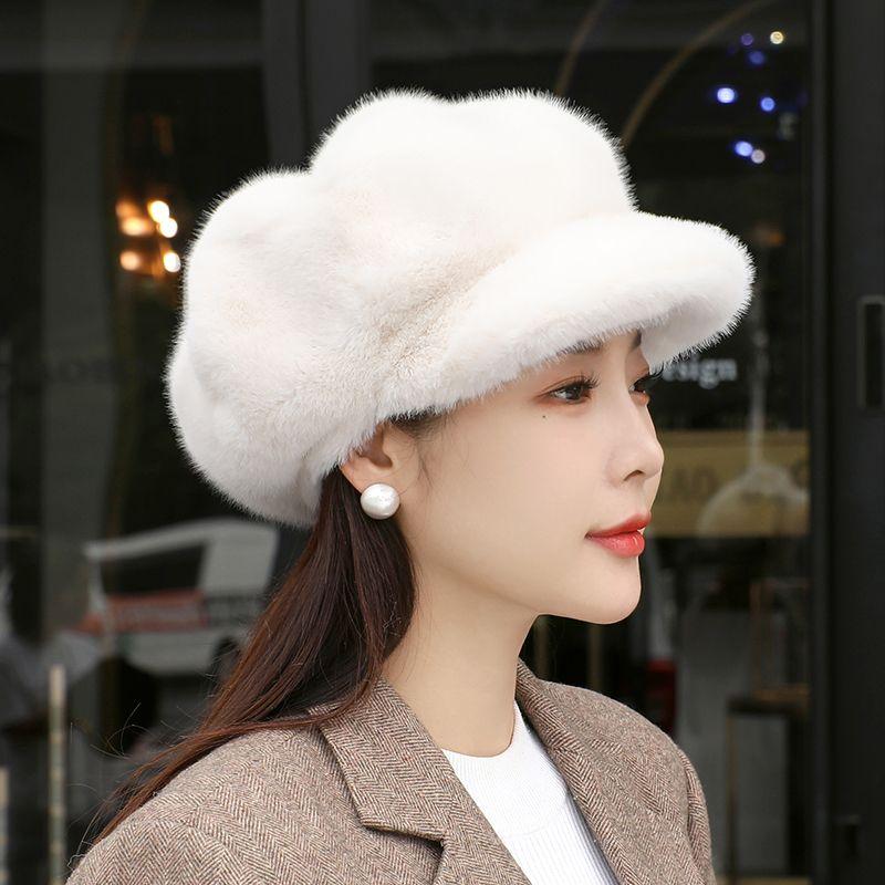 Элегантный женский берет из искусственного меха — зимнее тепло с регулируемой металлической застежкой, шикарный дизайн под норку, идеально подходит для рождественских выходов
