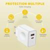 Chargeur Secteur USB 30W PD 20W+QC 3.0 avec Câble USB-C pour Xiaomi Mi 10 - 10 Lite - 10 Pro - 10T - 10T Lite - 10T Pro
