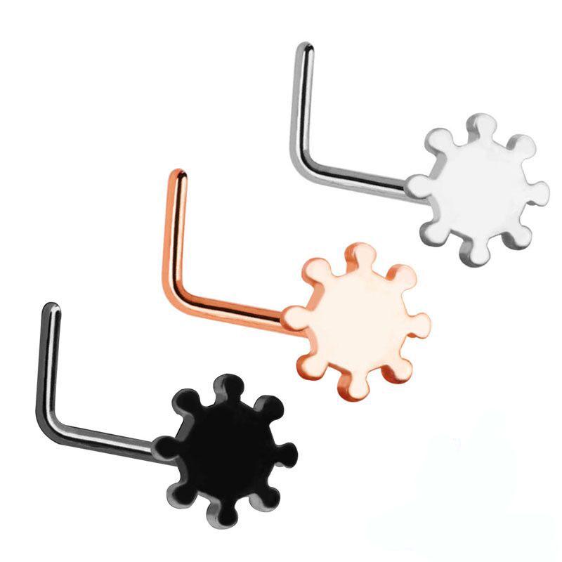 8 штук стальных сережек для пирсинга носа