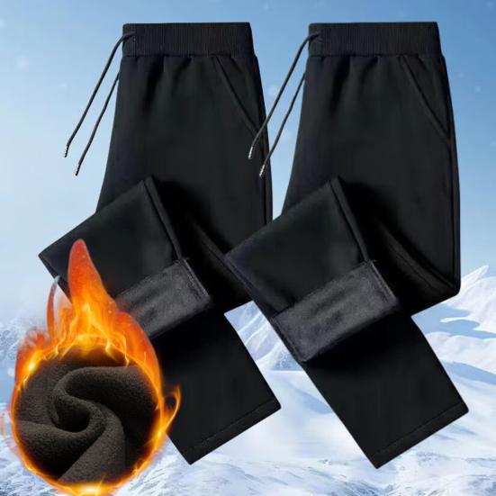 Мужские брюки весна-осень с боковыми карманами, эластичным поясом на шнурке, широкие штанины