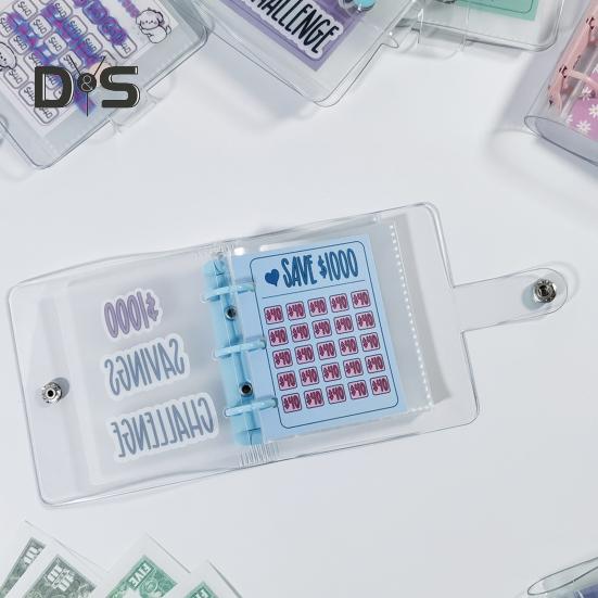 Книга для экономии денег, клейкая пряжка для кошелька, водонепроницаемая, устойчивая к разрывам ПВХ-папка, привлекательный продукт для экономии денег