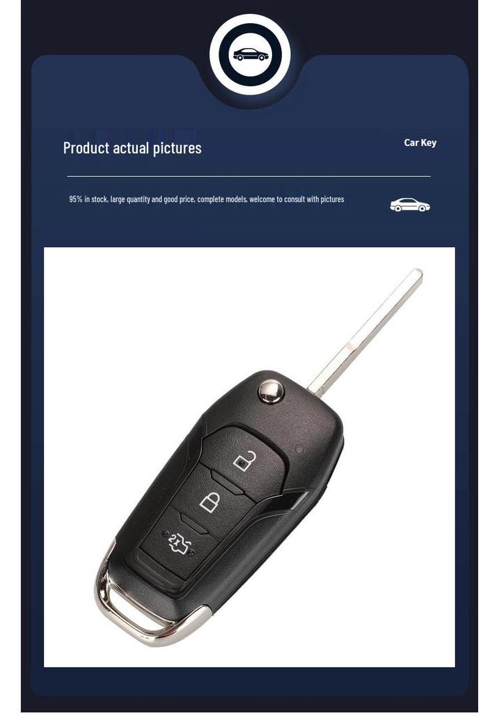 Ford Escort Folding Key with 49 Chip & 433 Frequency for New Mondeo - 2/3 Button Remote Control Key.