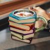 Кружка-книга с росписью 3D Кружка для молока для чтения Стопка книг Кружка для молока с ручкой Новинка Контейнер для питья воды из смолы Кружка для кофе и пива