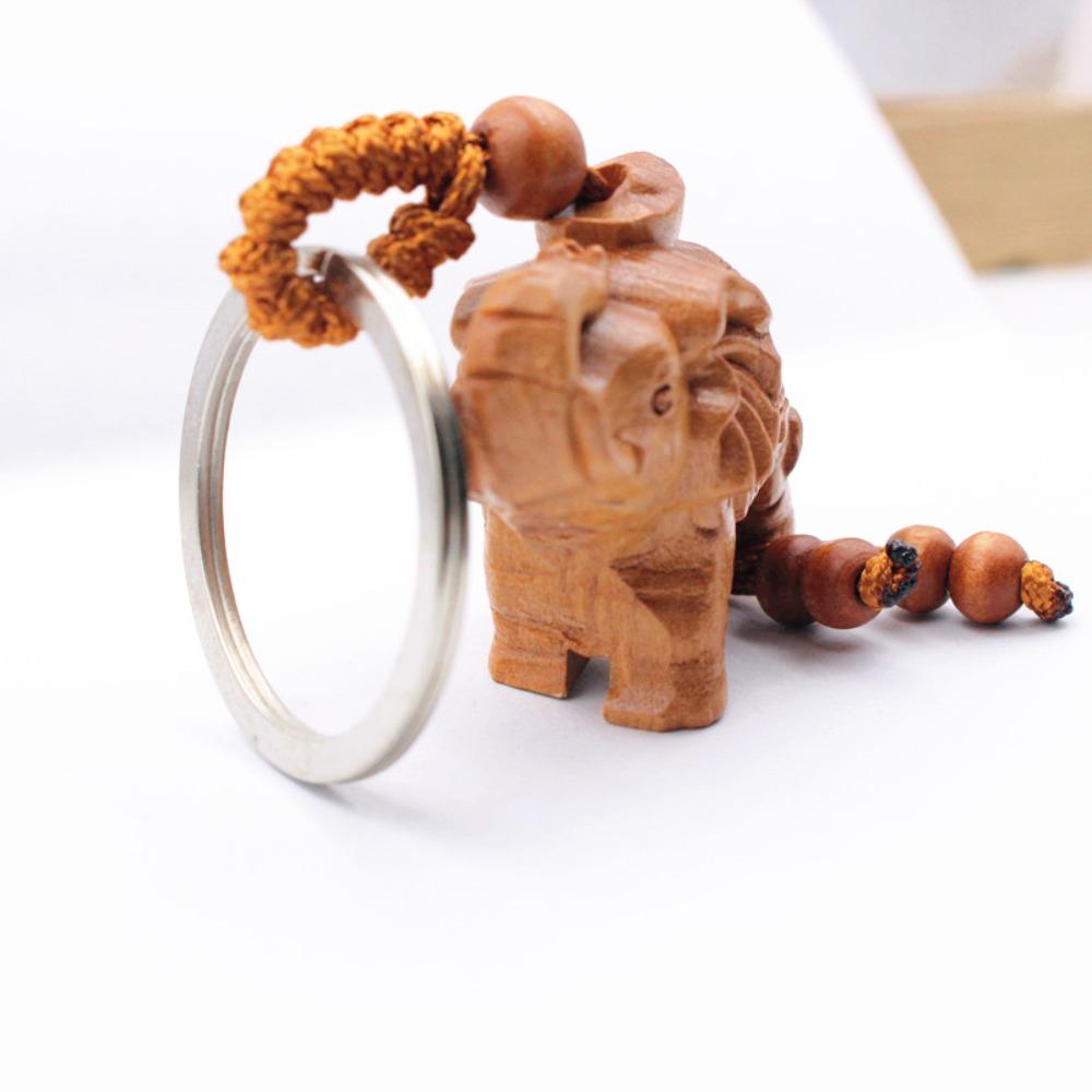 Китайский стиль милый деревянный автомобильный брелок сандаловое дерево брелки ювелирные изделия фурнитура брелок компоненты