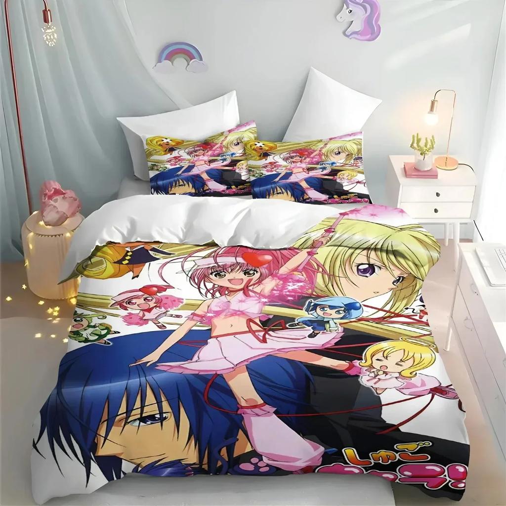 Топ Мультяшный Комплект Пододеяльника Shugo Chara Для Детей Хиномори Аму Милый Полиэстер Мягкий Дышащий Одеяло Анимационный Постельный Комплект