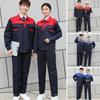 Workwear Suit for Men Women Wear-resistant Worker Clothing Lapel Collar Zipper Long Sleeve Top Pants Work