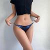 Women's Breathable Low Waist T-Back Bikini Panties with Double Layer and Thin Belt