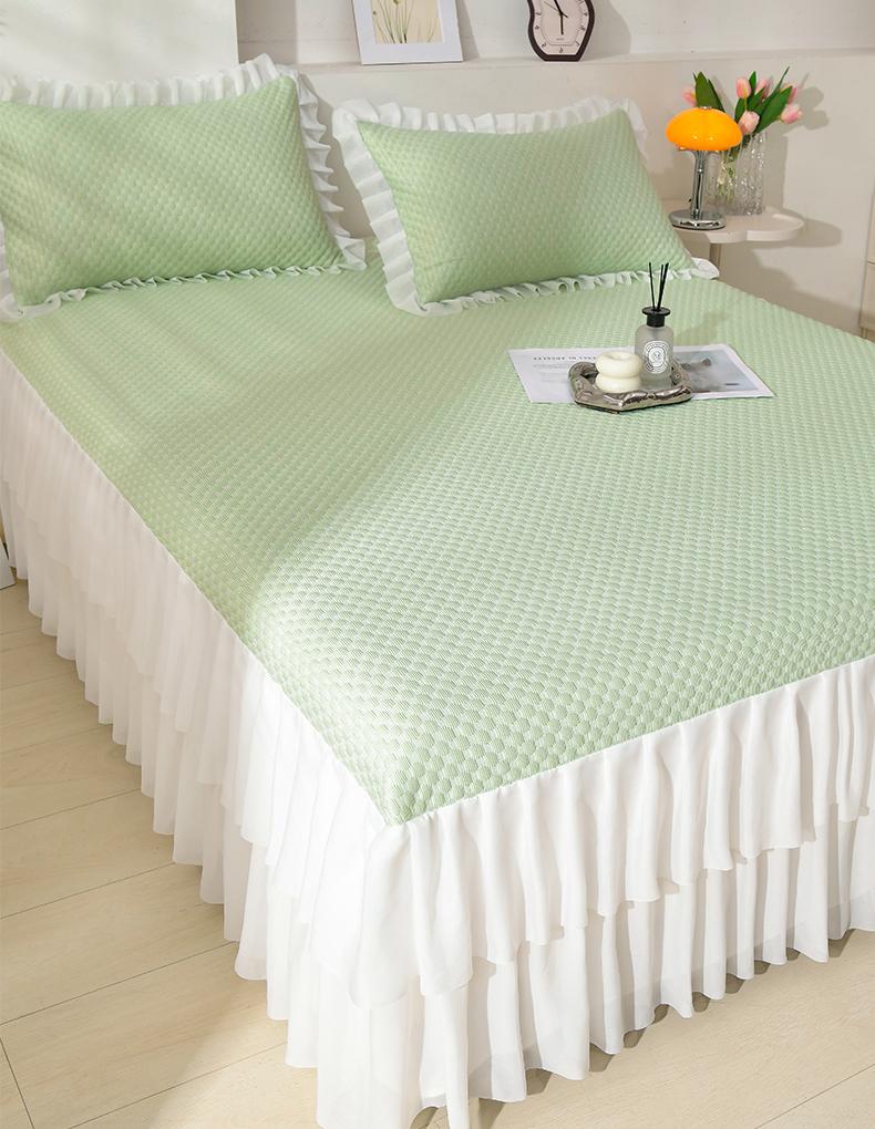 Princess Wind Bed Skirt Ice Bean Cool Mat 3-piece Set Washable Cool Silk Mat Bed Skirt Cool Mat