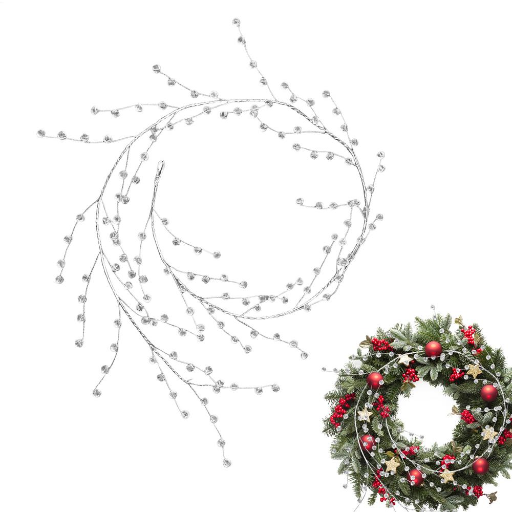 Crystal Garland For Christmas Tree Sparkling Pendant Realistic Decorations Bead Garland For Outdoor Chandelier Mantel Porch