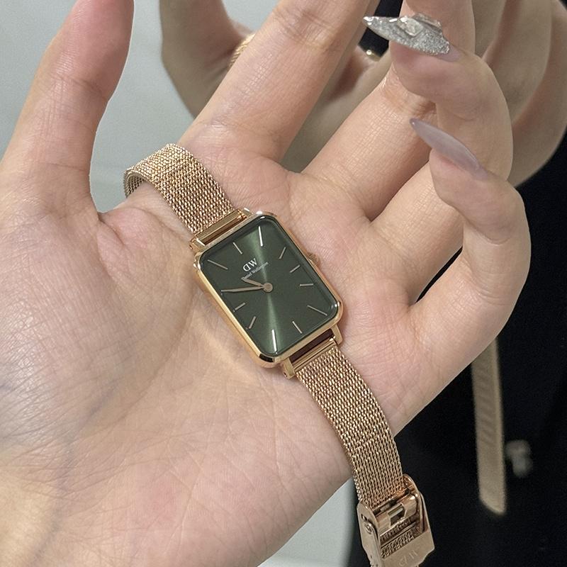 DANIEL WELLINGTON Европейские и американские часы для женщин, часы, кварцевый механизм, ремешок из нержавеющей стали, 20*26 мм, белый циферблат, женские DW00100431