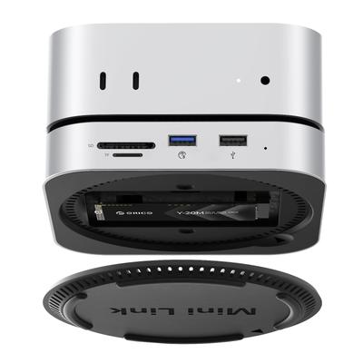 ORICO MiniLink Mac mini M4 USB SATA SSD 5 Гбит/с Карта данных Аудио Совместимость с 2024 Mac mini pro Hub, 9-в-1 M.2 Расширение, Высокоскоростная передача USB-A,
