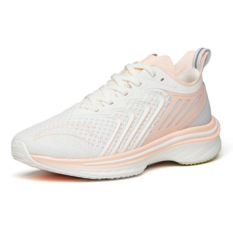 Anta Кроссовки Mach 1.0 Running Series Professional с амортизацией, нескользящие, износостойкие, с низким верхом, женские, белые, розовые 122135562-2