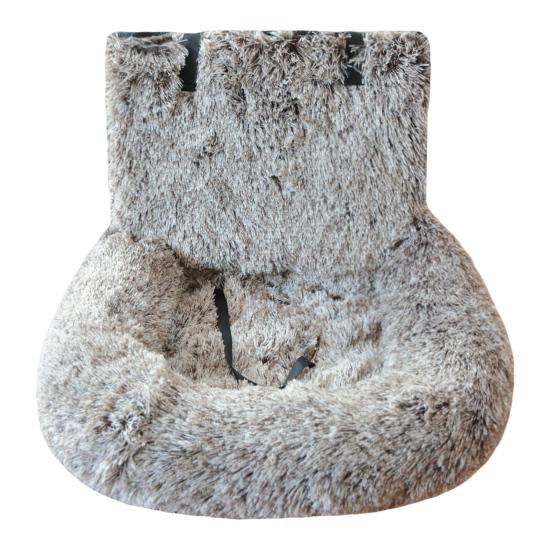 Автокресло для собак Дорожная лежанка для собак с ремнями безопасности Плюшевое пушистое сиденье для питомца с нескользящей подкладкой Съемная моющаяся подушка для маленьких и больших собак