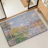 Коврик для двери, коврик для ванной, коврик для пола Lotus M-Monet, масляная живопись, микрофибра, декоративный, универсальный, фланелевый, быстросохнущий, впитывающий, нескользящая подошва