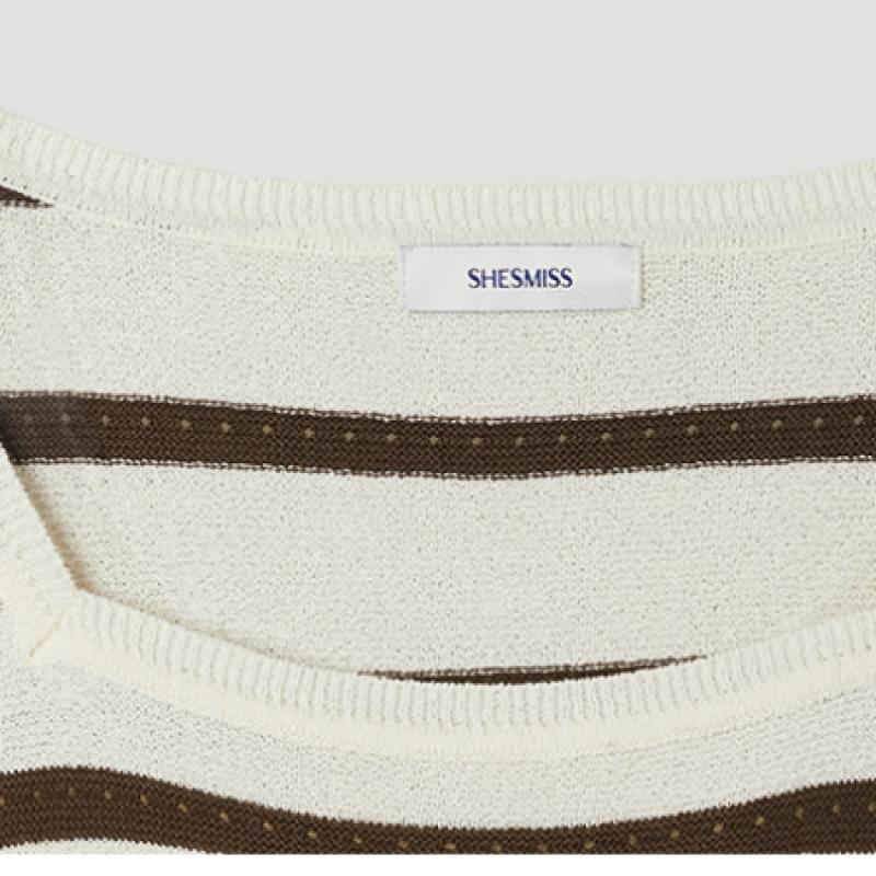 [shs Miss] Square Neck Stripe Knit Sskpop22240