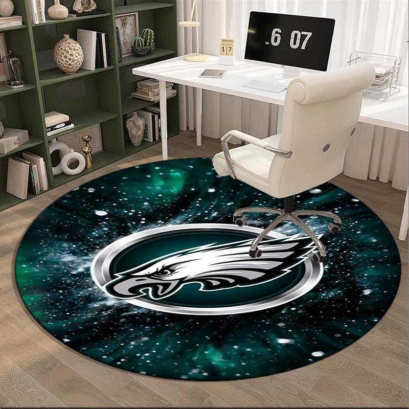 Philadelphia Eagles Round Rug for Livingroom,Bedroom, Palyroom, Chair Rug, Area rug, Circle Carpet, Large Size Fan Christmas gift