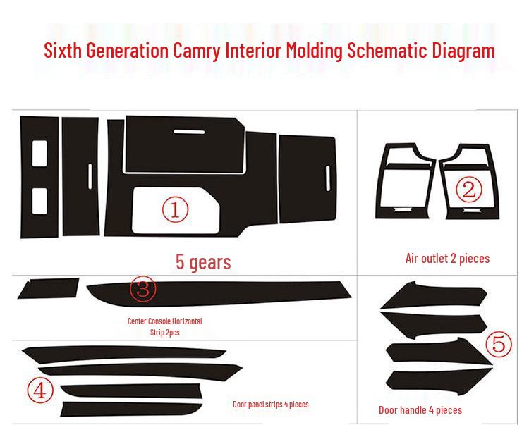 Sixth Gen Camry Gear Shift Carbon Fiber Decorative Stickers