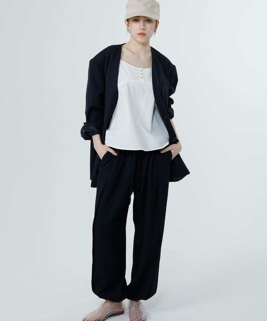 LOVENTINA Tailor Wide Pants_Navy