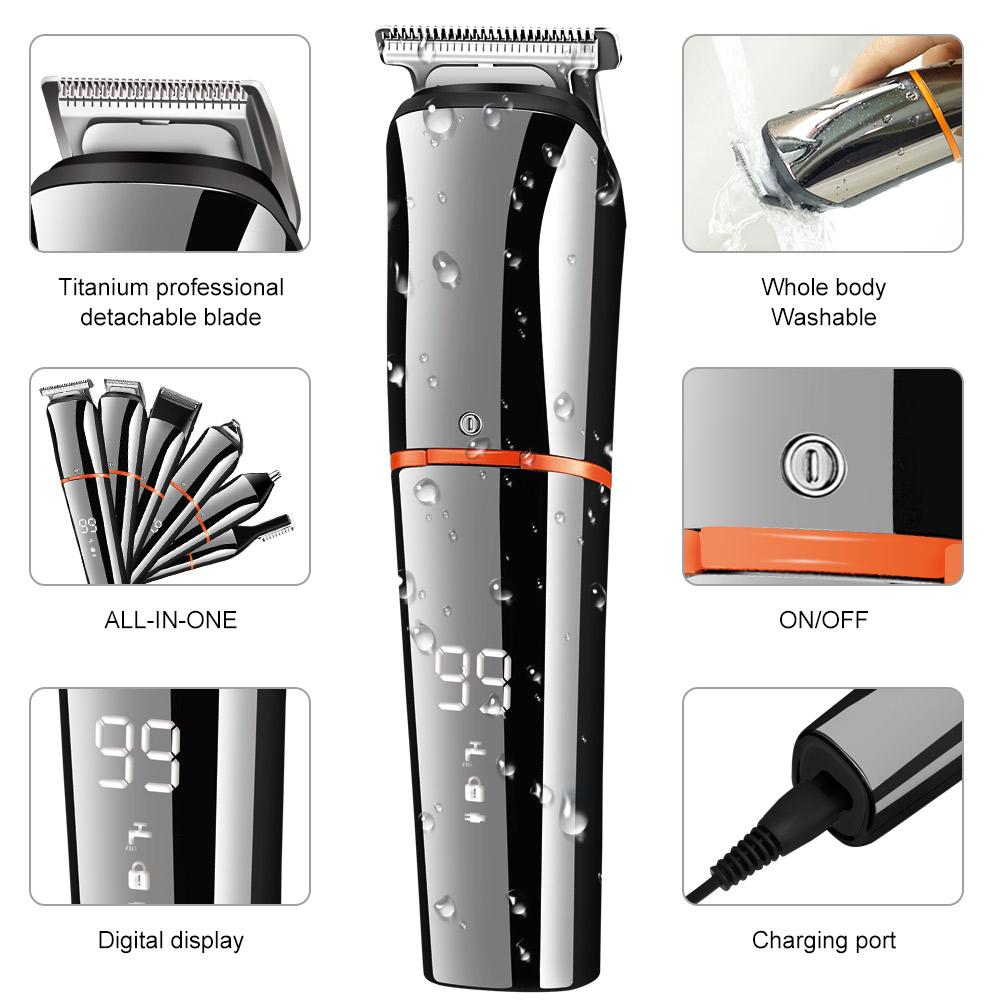 Surker Hair Clipper 6 In 1 Full Body Hair Trimmer Razor Shaver Nose Trimmer Beard Trimmer Kit