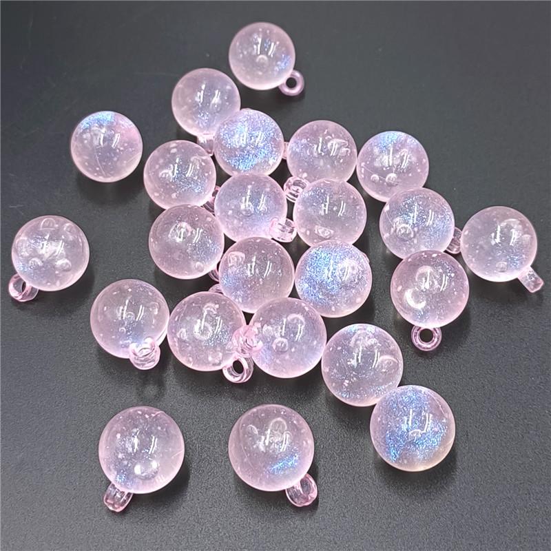 Beads Fine Shimmer Luminous Acrylic Materials DIY Accessories 10Pcs Handmade Round Creative Bubble Bracelet Necklace Making Pendant