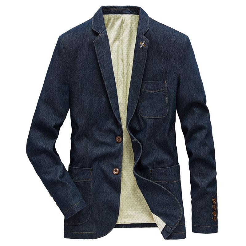 Denim Suit Men's Casual Loose Plus Size Young Denim Suit Jacket