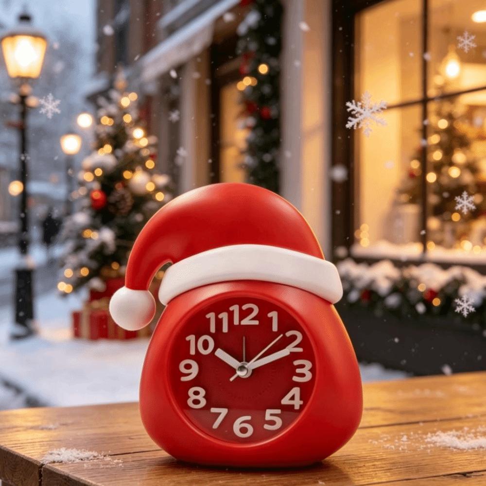 Small Size Christmas Alarm Clock Santa Hat Design Cute Alarm Clock Santa Hat Alarm Clock Holiday