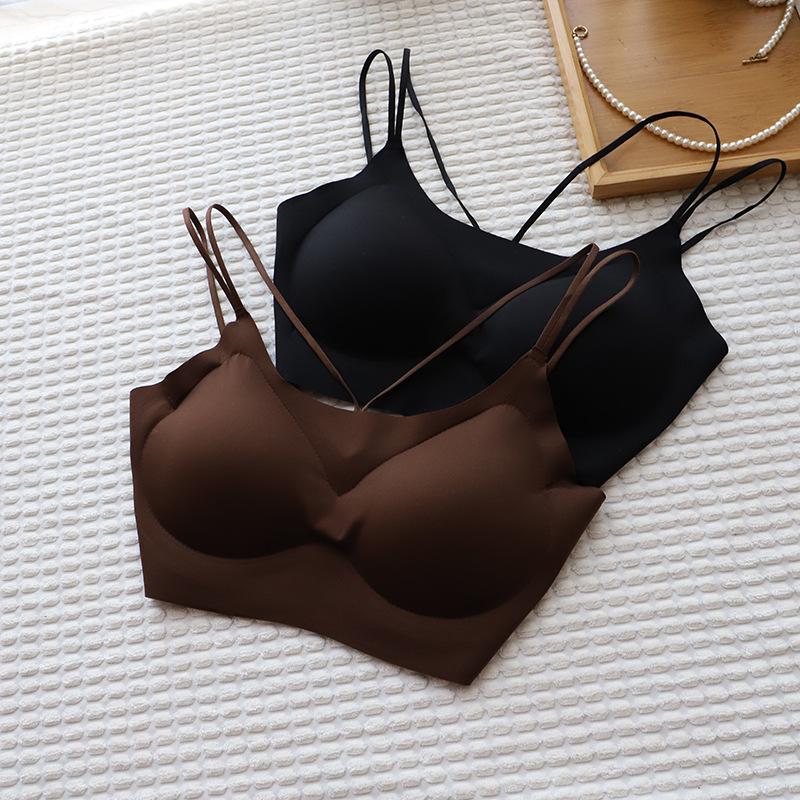 2025 Summer Korean Style Women's Push-up Wireless Cross Back Seamless Bra