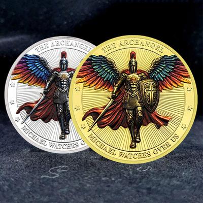 1/3/5 шт. Монета вызова Архангела Михаила, двухсторонняя резная металлическая медаль, памятный круглый медальон