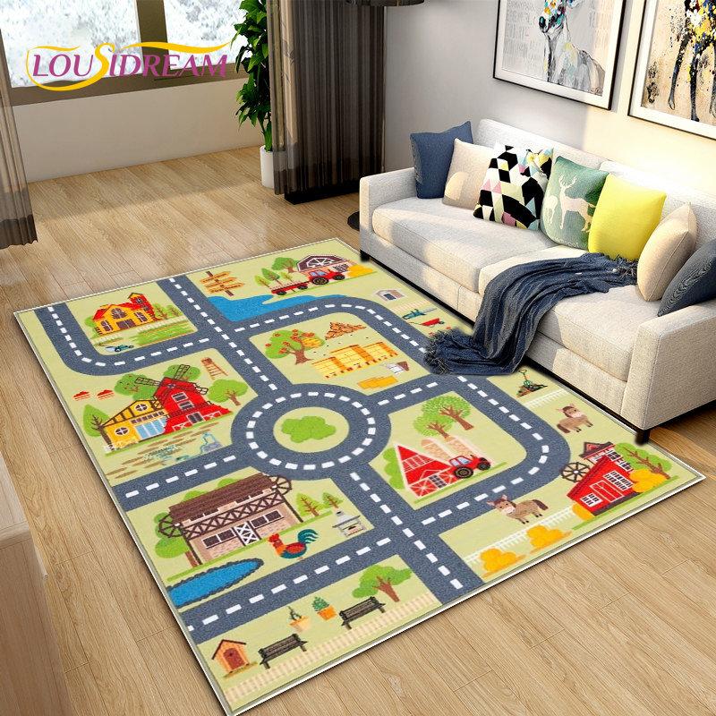 Детский детский игровой коврик, коврик для игровой комнаты, большой ковер для гостиной, спальни, ванной комнаты, нескользящий напольный коврик