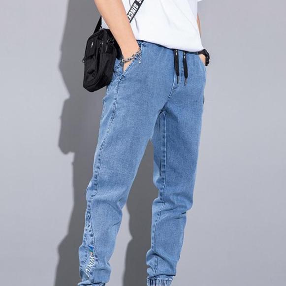 Мужская мода, черные, синие, серые джинсы, уличная одежда, брюки для бега, брюки размера плюс 8XL, повседневная прямая уличная одежда, свободные джинсы с эластичной резинкой на талии