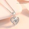 S925 Sterling Silver Moissanite 3 Carat Heart-to-Heart Necklace Clavicle Chain Fashion Niche Design Sense for Girlfriend