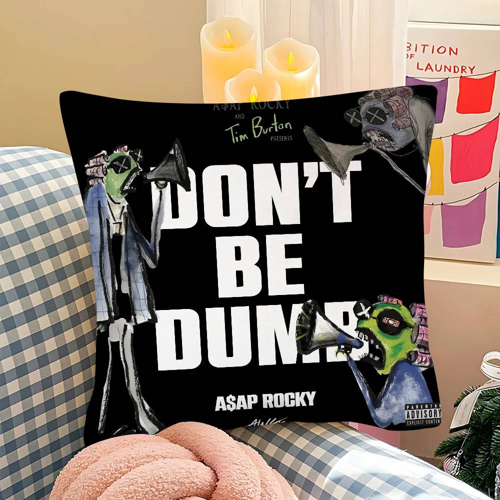 pc AAsap Dont Be Dumb RRocky Pillow Case Fashion Square Pillowcase Bedroom Sofa Room Ins Decoration Leisure