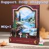 OCHOICE Drop Shipping MOQ=1 Themed Book Nook Kit Mountain Forest Deer LED Miniature DIY Craft for Adults 3D Wooden Puzzle
