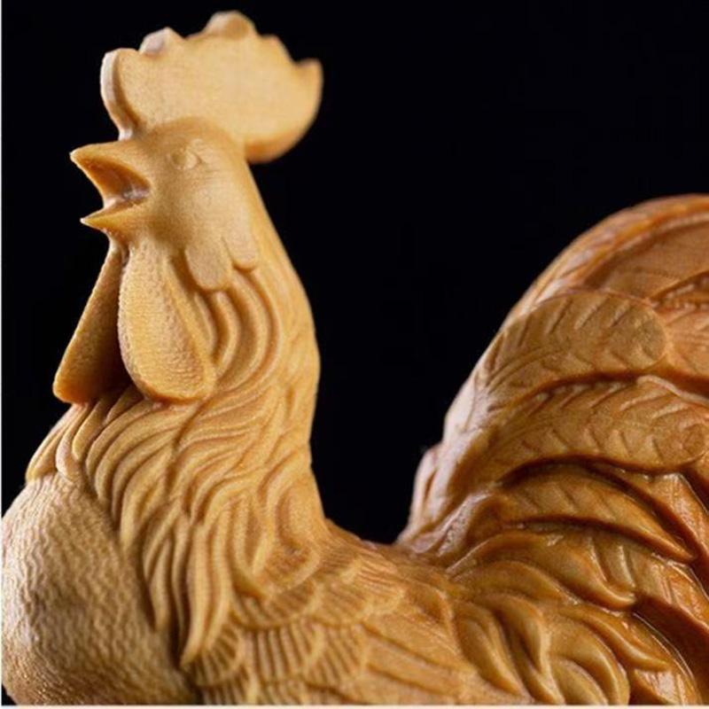 wood carving cock sculptures Models  figurines Hand-carved Cute Home Room automobile  Office  Table decoration and  accessories